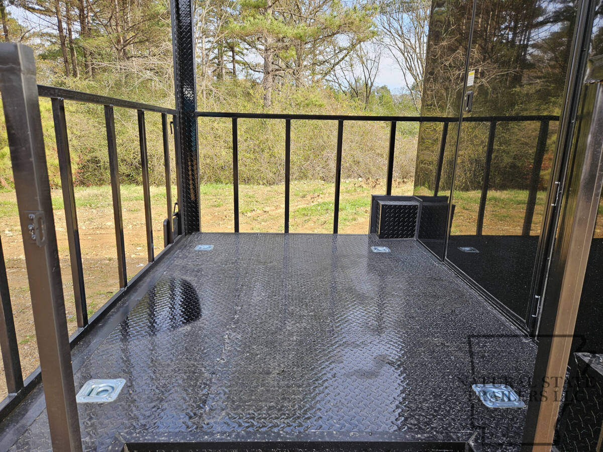 2026 Black Quality Cargo 8.5X20TA BOP Concession Trailer with Porch