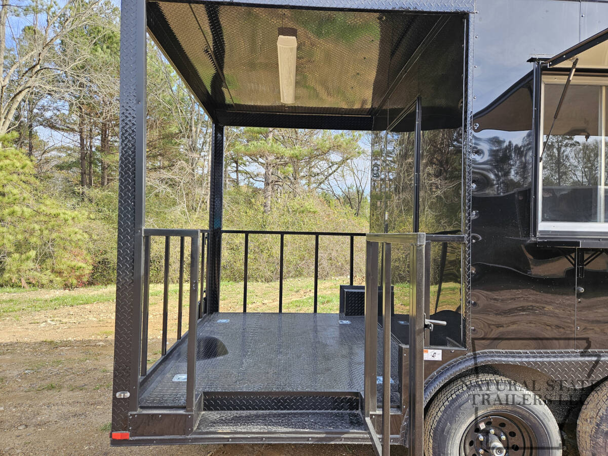2026 Black Quality Cargo 8.5X20TA BOP Concession Trailer with Porch