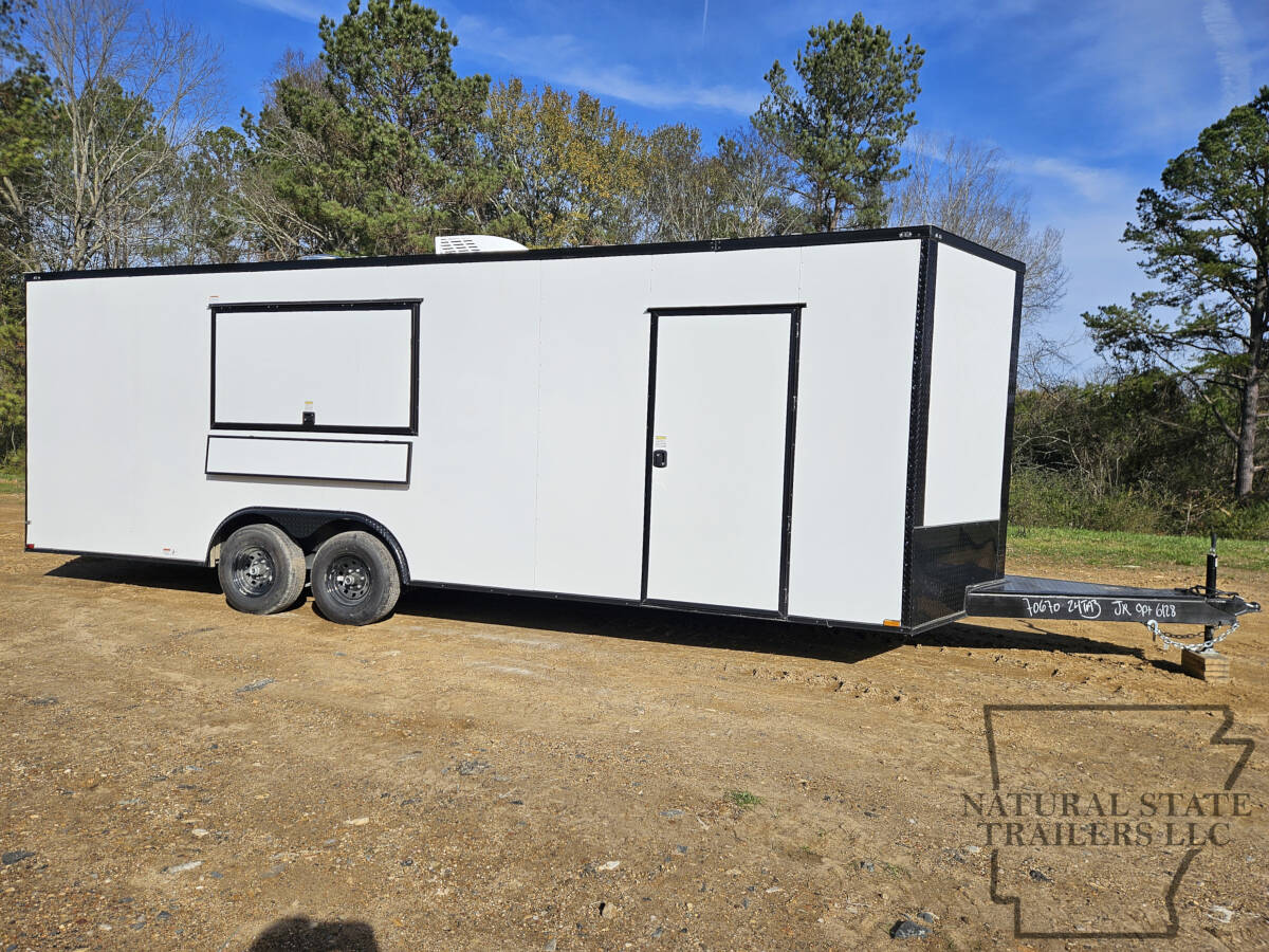 2026 White Quality Cargo 8.5X24TA BOP Concession Trailer