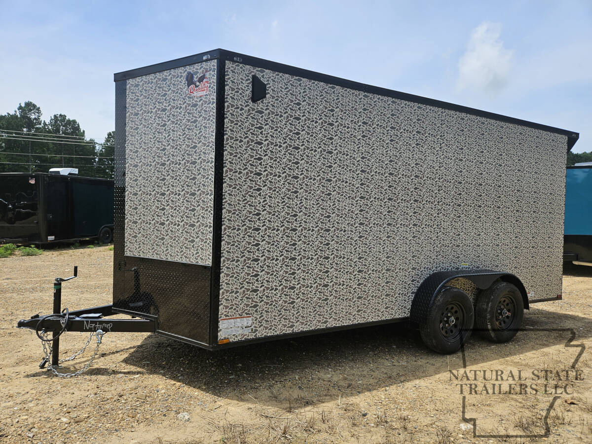 2026 Camouflage (Camo) Quality Cargo 7X16TA BOP Rear Wing and Lights